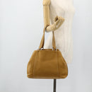 PRADA Tote Tas Leer Bruin Zilver Orig. 179442A-23