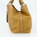 PRADA Tote Tas Leer Bruin Zilver Orig. 179442A-3