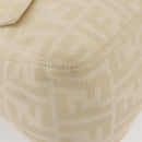 FENDI Zucca Canvas Mamma Baguette Shoulder Bag Beige Silver Auth 179443V-11