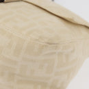 FENDI Zucca Canvas Mamma Baguette Shoulder Bag Beige Silver Auth 179443V-12