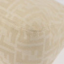 FENDI Zucca Canvas Mamma Baguette Shoulder Bag Beige Silver Auth 179443V-14