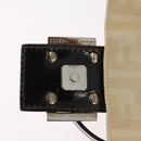 FENDI Zucca Canvas Mamma Baguette Shoulder Bag Beige Silver Auth 179443V-17