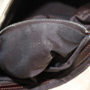 FENDI Zucca Canvas Mamma Baguette Shoulder Bag Beige Silver Auth 179443V-25