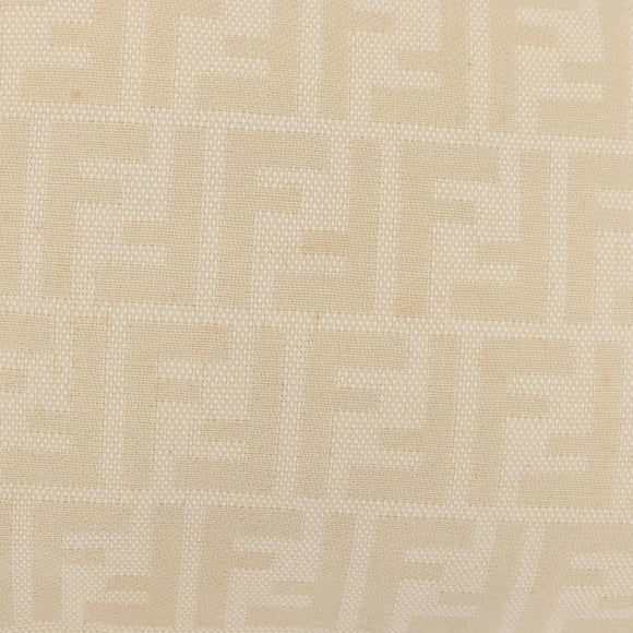 FENDI Zucca Canvas Mamma Baguette Shoulder Bag Beige Silver Auth 179443V