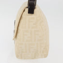 FENDI Zucca Canvas Mamma Baguette Shoulder Bag Beige Silver Auth 179443V-5