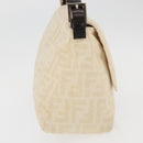 FENDI Zucca Canvas Mamma Baguette Shoulder Bag Beige Silver Auth 179443V-6