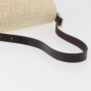 FENDI Zucca Canvas Mamma Baguette Shoulder Bag Beige Silver Auth 179443V-8