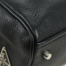 PRADA Tote Bag Leather Black Silver Auth 179445V-15