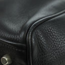 PRADA Tote Bag Leather Black Silver Auth 179445V-16