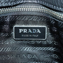 PRADA Tote Bag Leather Black Silver Auth 179445V-20