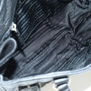 PRADA Tote Bag Leather Black Silver Auth 179445V-9