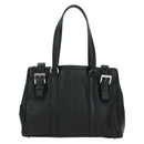 PRADA Tote Bag Leather Black Silver Auth 179445V-13