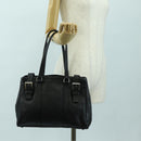 PRADA Tote Bag Leather Black Silver Auth 179445V-25