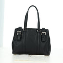 PRADA Tote Bag Leather Black Silver Auth 179445V-12