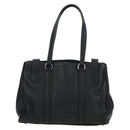 PRADA Tote Bag Leather Black Silver Auth 179445V-2