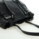 PRADA Tote Bag Leather Black Silver Auth 179445V-6