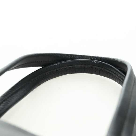 PRADA Tote Bag Leather Black Silver Auth 179445V