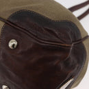 PRADA Hand Bag Canvas Beige Silver Auth 179446-16