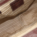 PRADA Hand Bag Canvas Beige Silver Auth 179446-11