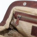 PRADA Hand Bag Canvas Beige Silver Auth 179446-21