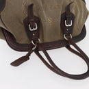 PRADA Hand Bag Canvas Beige Silver Auth 179446-6