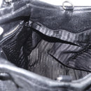 PRADA Hand Bag Leather Black Silver Auth 179447A-19