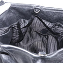 PRADA Hand Bag Leather Black Silver Auth 179447A-20