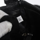 PRADA Hand Bag Leather Black Silver Auth 179447A-11