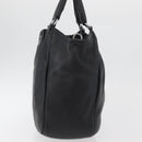 PRADA Hand Bag Leather Black Silver Auth 179447A-3