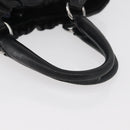 PRADA Hand Bag Leather Black Silver Auth 179447A-7