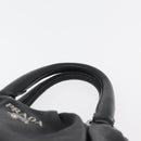 PRADA Hand Bag Leather Black Silver Auth 179447A-8