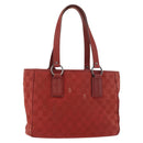 GUCCI GG Canvas Tote Bag Silver Red 113019 Auth 179457-1