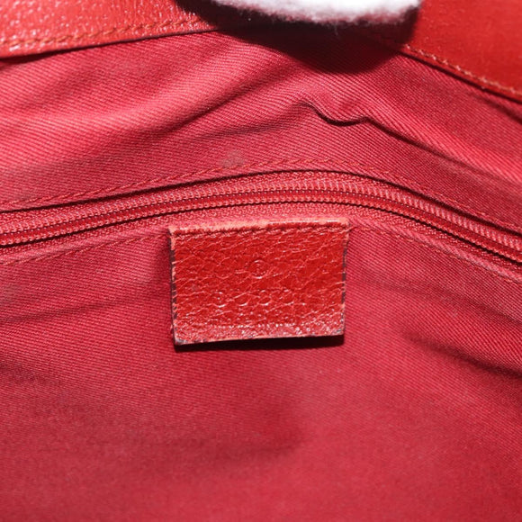 GUCCI GG Canvas Tote Bag Silver Red 113019 Auth 179457