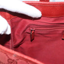 GUCCI GG Canvas Tote Bag Silver Red 113019 Auth 179457-19