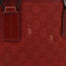 GUCCI GG Canvas Tote Bag Silver Red 113019 Auth 179457-3