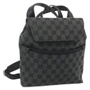 GUCCI GG Canvas Backpack Black Silver 003 0242 Auth 179459-1
