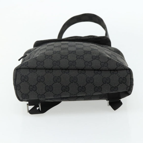 GUCCI GG Canvas Backpack Black Silver 003 0242 Auth 179459