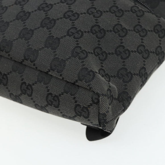 GUCCI GG Canvas Backpack Black Silver 003 0242 Auth 179459