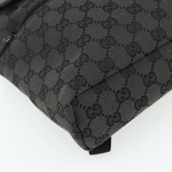 GUCCI GG Canvas Backpack Black Silver 003 0242 Auth 179459