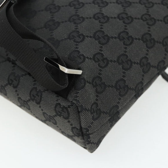 GUCCI GG Canvas Backpack Black Silver 003 0242 Auth 179459