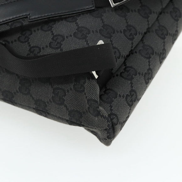 GUCCI GG Canvas Backpack Black Silver 003 0242 Auth 179459