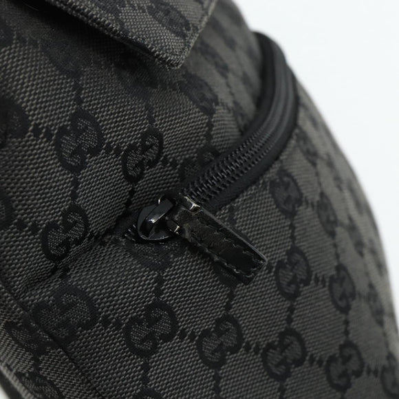 GUCCI GG Canvas Backpack Black Silver 003 0242 Auth 179459
