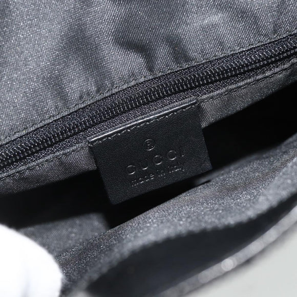 GUCCI GG Canvas Backpack Black Silver 003 0242 Auth 179459