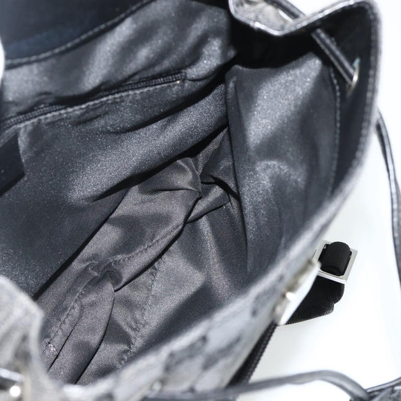 GUCCI GG Canvas Backpack Black Silver 003 0242 Auth 179459