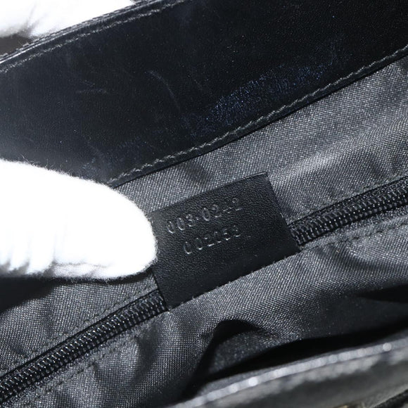 GUCCI GG Canvas Backpack Black Silver 003 0242 Auth 179459