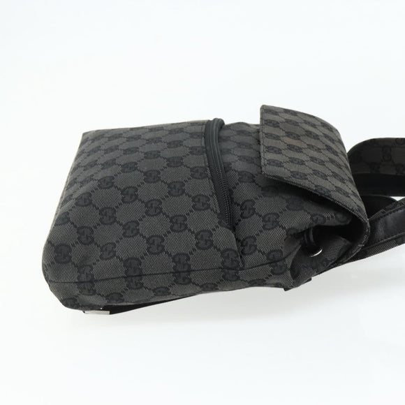 GUCCI GG Canvas Backpack Black Silver 003 0242 Auth 179459
