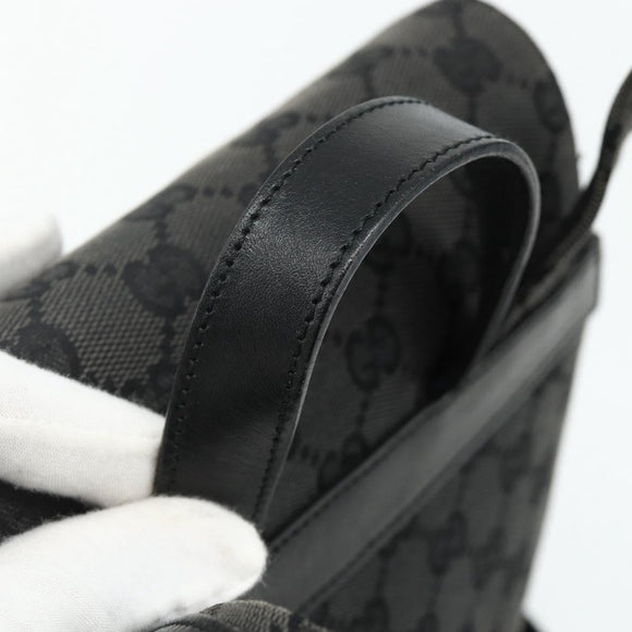 GUCCI GG Canvas Backpack Black Silver 003 0242 Auth 179459