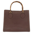 GUCCI Bamboo Tote Bag Leather Brown Gold 002 0260 2615 Auth 179461-2