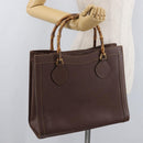 GUCCI Bamboo Tote Bag Leather Brown Gold 002 0260 2615 Auth 179461-24