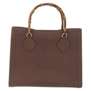 GUCCI Bamboo Tote Bag Leather Brown Gold 002 0260 2615 Auth 179461-3